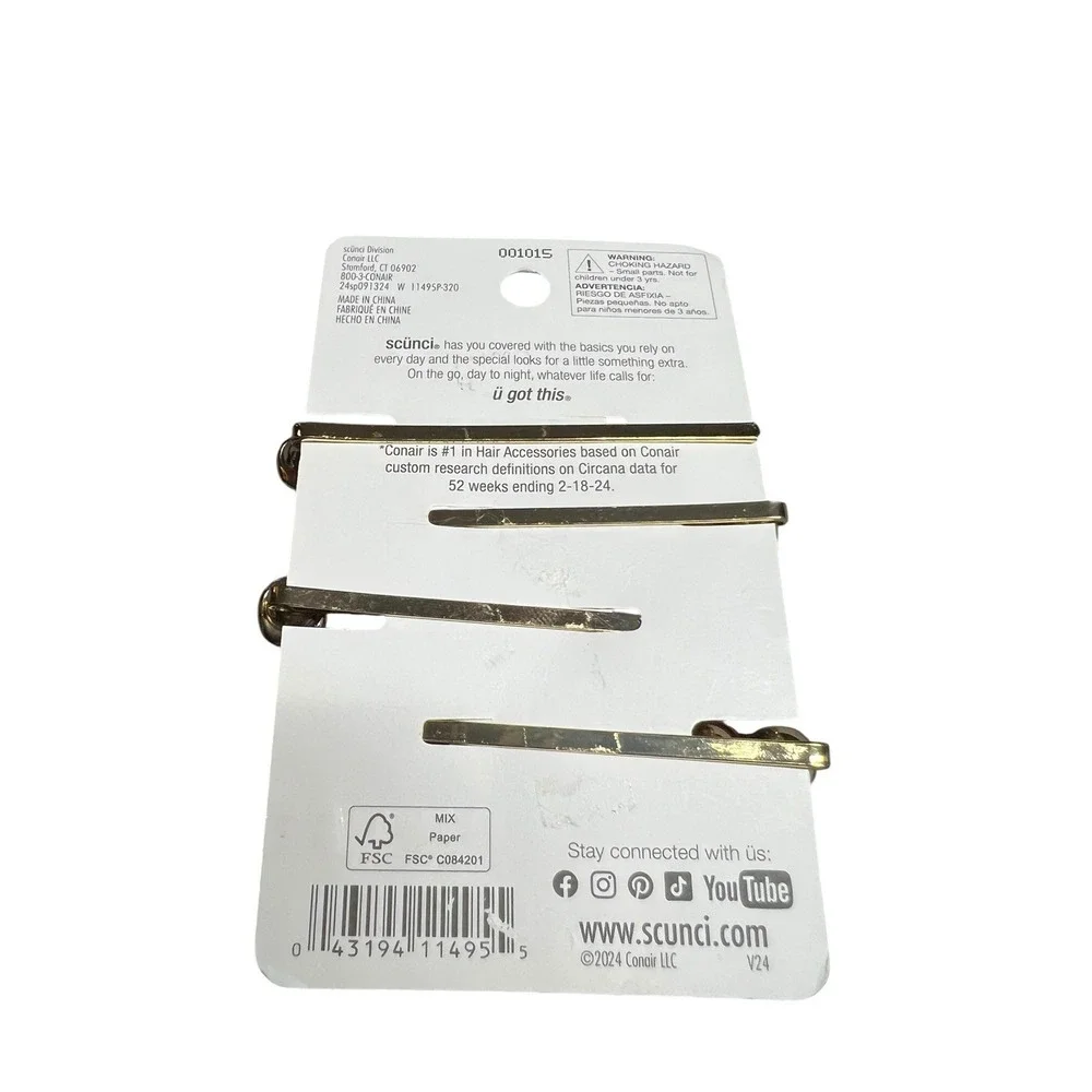Scunci by Conair Holiday Jingle Bells Bobby Pins,‎ 4-Count Merry Christmas Gift